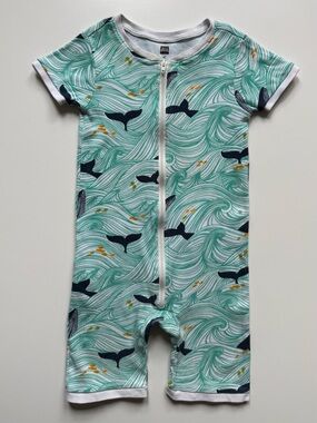 Tea Collection Boys Rockabye Short Sleeve Pajamas, Whales - Size 4T
